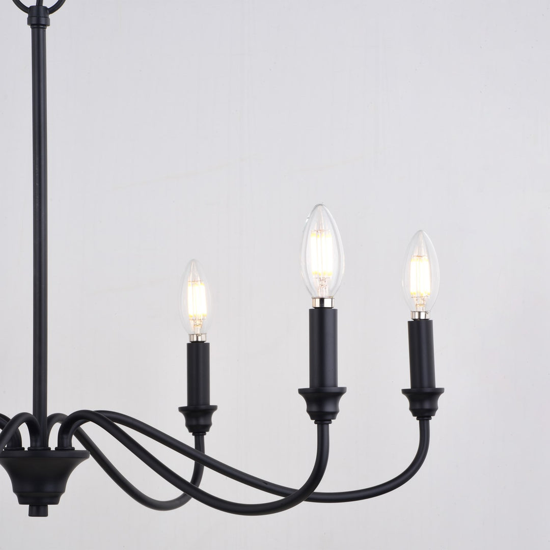 30-in. 6 Light Chandelier Matte Black
