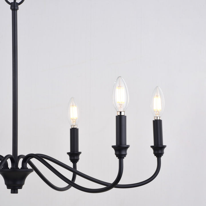 30-in. 6 Light Chandelier Matte Black