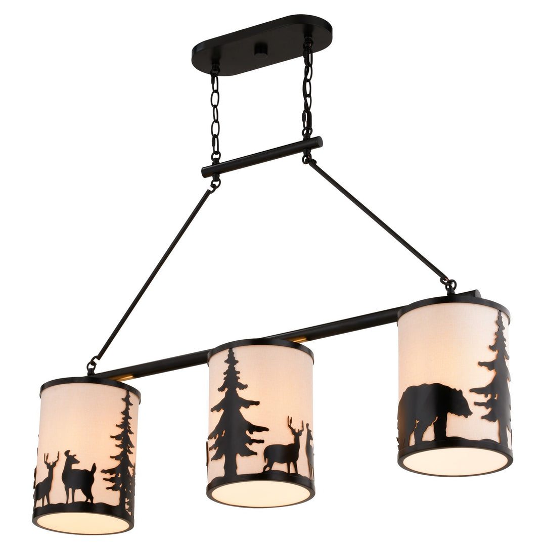 38-in. W 3 Light Linear Chandelier Bronze by Vaxcel International