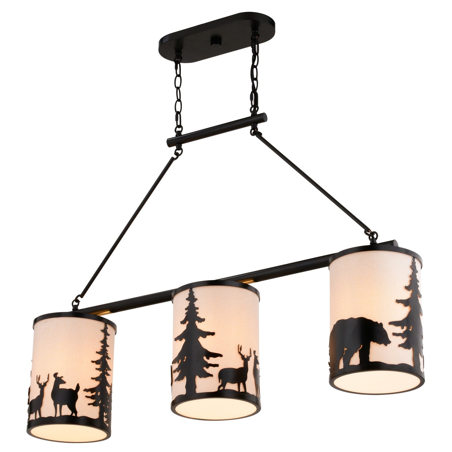 38-in. W 3 Light Linear Chandelier Bronze by Vaxcel International