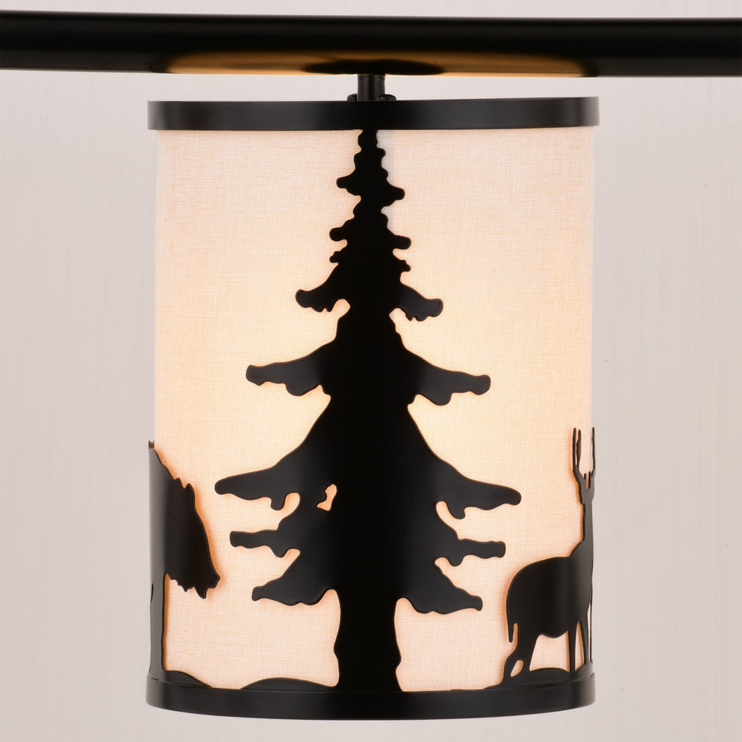 38-in. W 3 Light Linear Chandelier Bronze