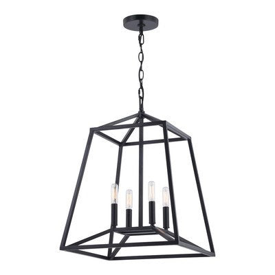 16 in. 4 Light Pendant Black by Vaxcel International
