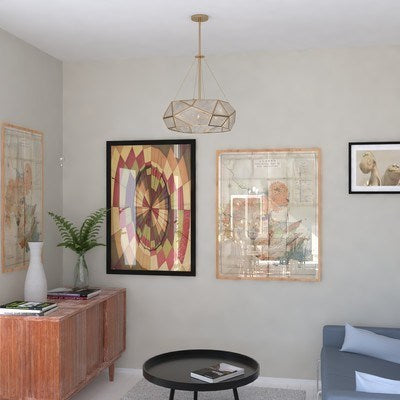 20 in. 3 Light Pendant Aged Brass