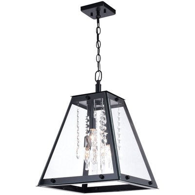 15 in. 4 Light Pendant Matte Black by Vaxcel International