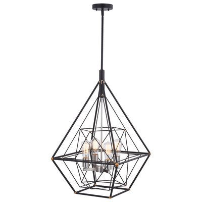 24 in. 4 Light Pendant Oil Rubbed Bronze with Satin Nickel by Vaxcel International