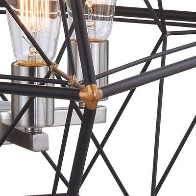 24 in. 4 Light Pendant Oil Rubbed Bronze with Satin Nickel