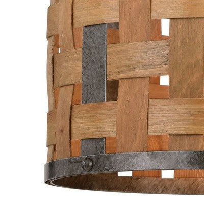 15.75-in. 1 Light Pendant Vintage Steel and Distressed Wood
