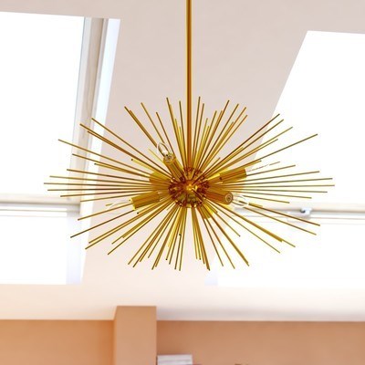 26-in. 6 Light Pendant Gold