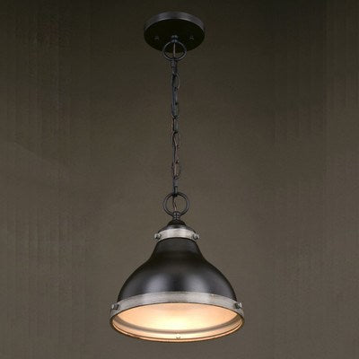 10-in. Pendant New Bronze and Distressed Ash with Light Silver Inner