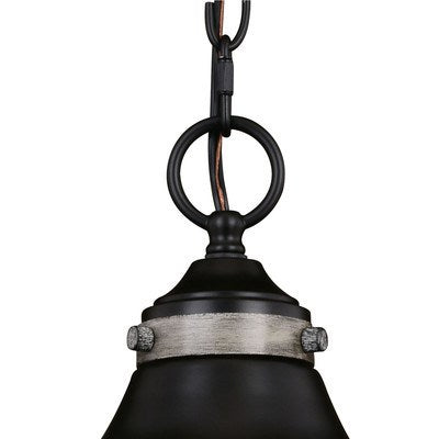 10-in. Pendant New Bronze and Distressed Ash with Light Silver Inner