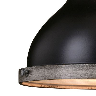 10-in. Pendant New Bronze and Distressed Ash with Light Silver Inner