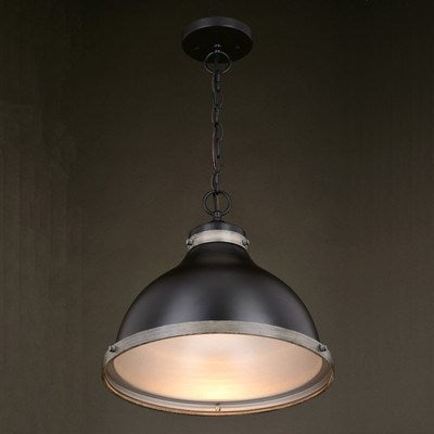 15-in. Pendant New Bronze and Distressed Ash with Light Silver Inner