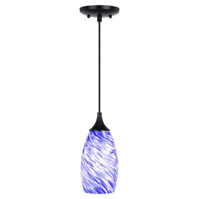 4.75-in Mini Pendant Azzura Glass Matte Black by Vaxcel International