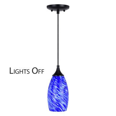 4.75-in Mini Pendant Azzura Glass Matte Black