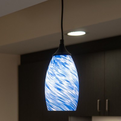 4.75-in Mini Pendant Azzura Glass Matte Black
