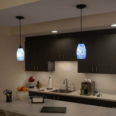 4.75-in Mini Pendant Azzura Glass Matte Black