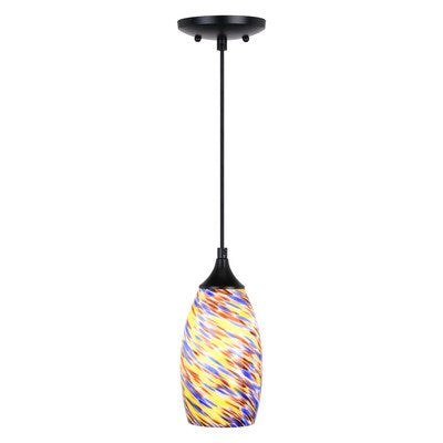 4.75-in Mini Pendant Terra Tide Glass Matte Black by Vaxcel International