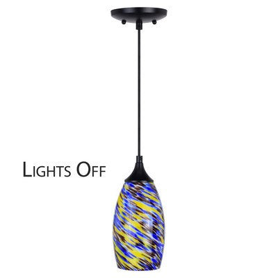 4.75-in Mini Pendant Terra Tide Glass Matte Black
