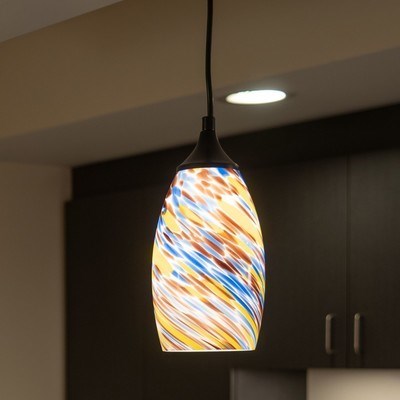 4.75-in Mini Pendant Terra Tide Glass Matte Black