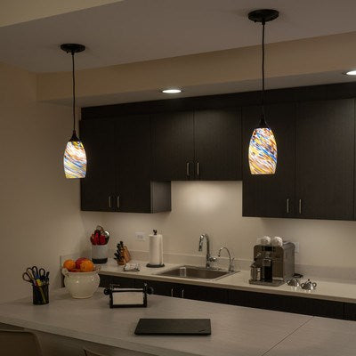 4.75-in Mini Pendant Terra Tide Glass Matte Black