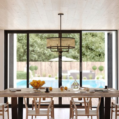 24-in. 5 Light Pendant Matte Black