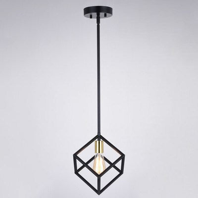 9-in 1 Light Mini Pendant Matte Black and Satin Brass