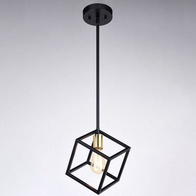 9-in 1 Light Mini Pendant Matte Black and Satin Brass