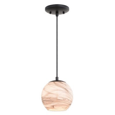 6.25-in. Mini Pendant Marble Swirl Matte Black by Vaxcel International