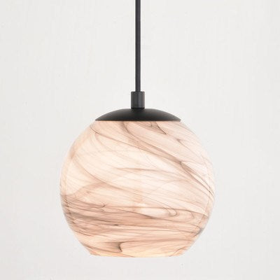 6.25-in. Mini Pendant Marble Swirl Matte Black