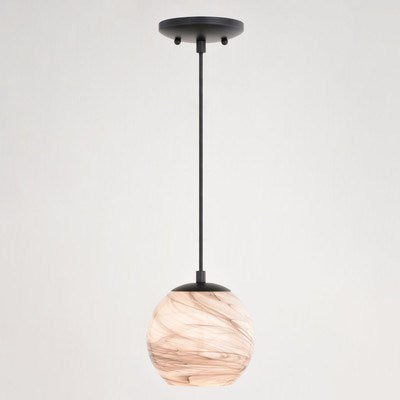 6.25-in. Mini Pendant Marble Swirl Matte Black