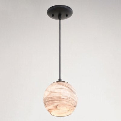 6.25-in. Mini Pendant Marble Swirl Matte Black