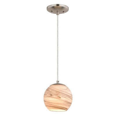 6.25-in. Mini Pendant Marble Swirl Satin Nickel by Vaxcel International