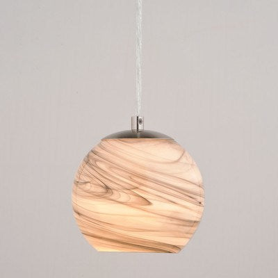 6.25-in. Mini Pendant Marble Swirl Satin Nickel