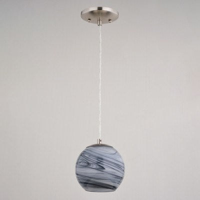 6.25-in. Mini Pendant Marble Swirl Satin Nickel
