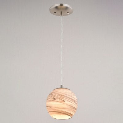 6.25-in. Mini Pendant Marble Swirl Satin Nickel