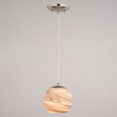 6.25-in. Mini Pendant Marble Swirl Satin Nickel