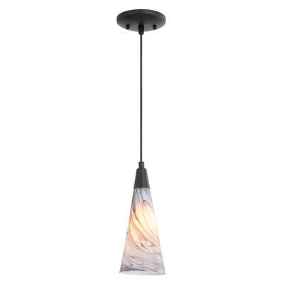 4.25-in. Mini Pendant Marble Swirl Matte Black by Vaxcel International