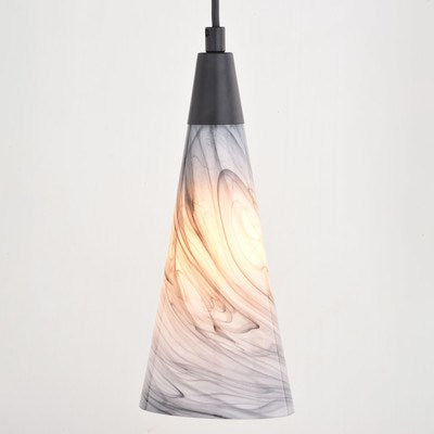 4.25-in. Mini Pendant Marble Swirl Matte Black