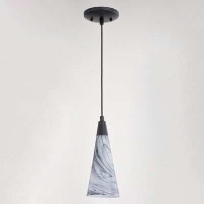 4.25-in. Mini Pendant Marble Swirl Matte Black