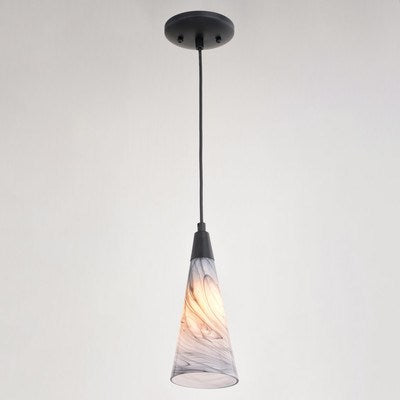 4.25-in. Mini Pendant Marble Swirl Matte Black