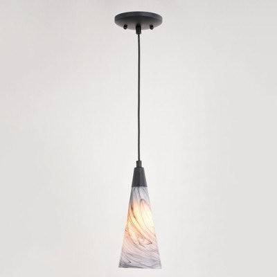 4.25-in. Mini Pendant Marble Swirl Matte Black