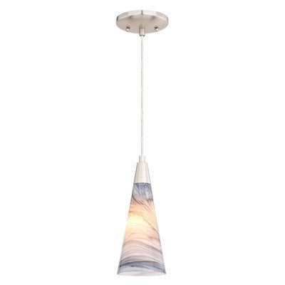 4.25-in. Mini Pendant Marble Swirl Satin Nickel by Vaxcel International