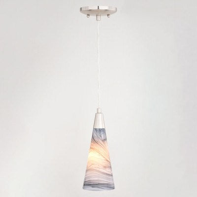 4.25-in. Mini Pendant Marble Swirl Satin Nickel