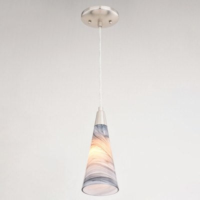 4.25-in. Mini Pendant Marble Swirl Satin Nickel