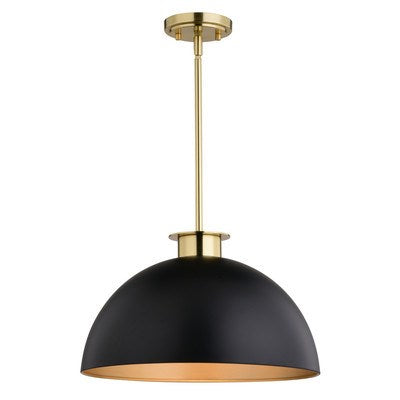 16-in. Pendant Matte Black and Satin Brass by Vaxcel International