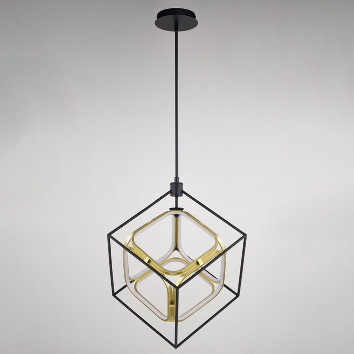 23.5-in. W LED Pendant Matte Black and Gold