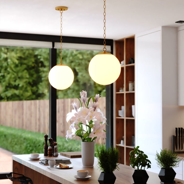 12-in. 1 Light Globe Pendant Muted Brass