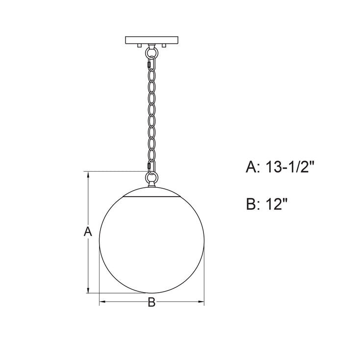 12-in. 1 Light Globe Pendant Muted Brass