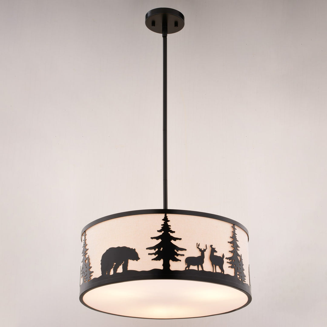18-in. W 3 Light Pendant Bronze