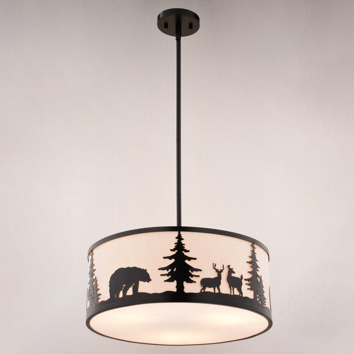 18-in. W 3 Light Pendant Bronze